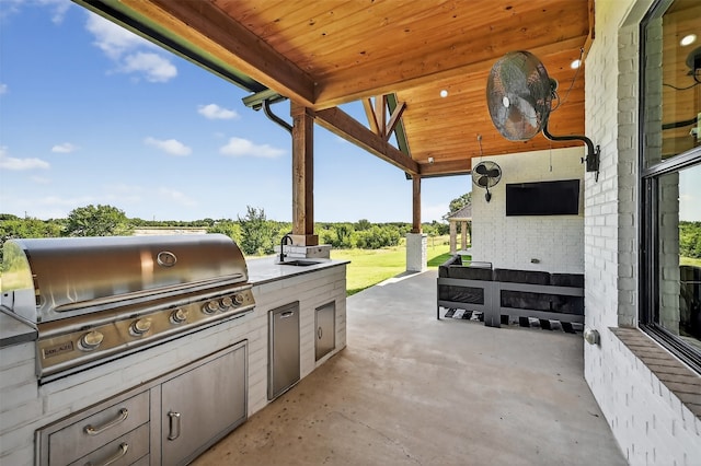 2028 Fox Bend Trce, Gunter, TX 75058 - view of patio / terrace with an outdoor kitchen and a sink