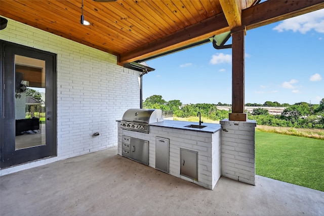 2028 Fox Bend Trce, Gunter, TX 75058 - view of patio / terrace featuring area for grilling and a sink