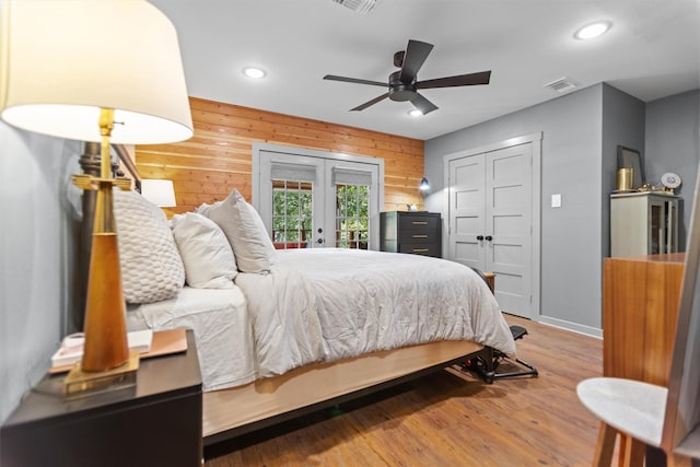 15781 Cedar Bay Dr, Bullard, TX 75757 - bedroom with french doors, recessed lighting, wood finished floors, a closet, and access to exterior