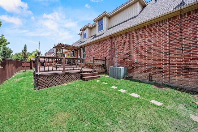 4816 Club View Cir, Mesquite, TX 75150 - fenced backyard with a pergola and a deck