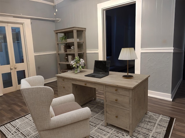 1915 N Jackson St, Palestine, TX 75803 - office featuring wood finished floors and french doors