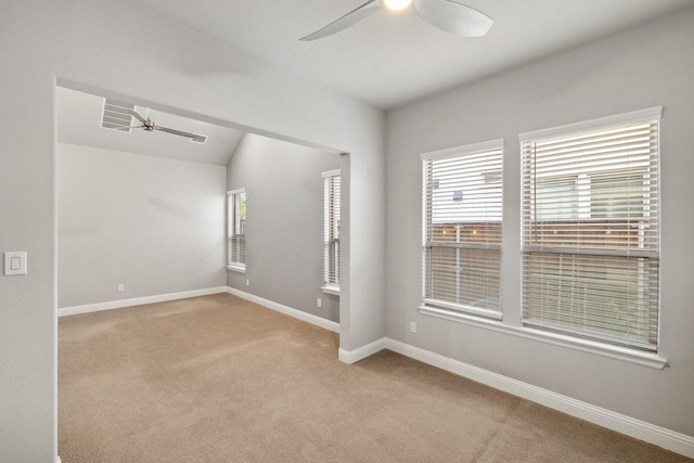 13313 Rembrandt Dr, Frisco, TX 75035 - carpeted spare room with a ceiling fan and vaulted ceiling