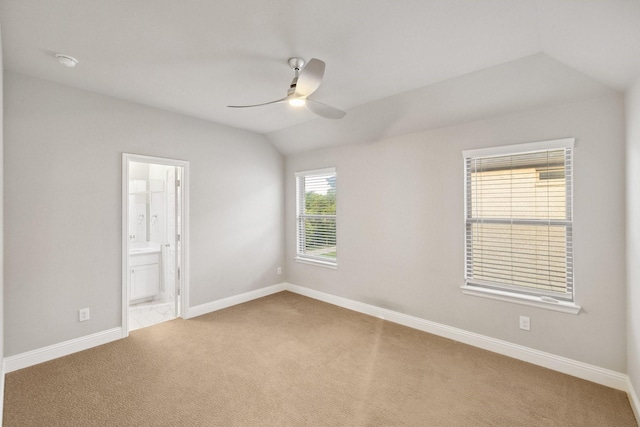 13313 Rembrandt Dr, Frisco, TX 75035 - spare room with lofted ceiling, carpet floors, ceiling fan, and a smoke detector