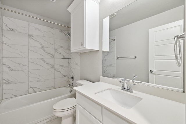 13313 Rembrandt Dr, Frisco, TX 75035 - full bath featuring vanity, tub / shower combination, and marble look tiles
