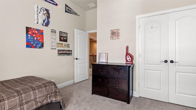 5100 Ambergate Ln, Sherman, TX 75092 - carpeted bedroom featuring a closet and a high ceiling