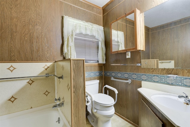 2408 Garden Ln, Arlington, TX 76015 - full bathroom featuring a tub to relax in and wood walls