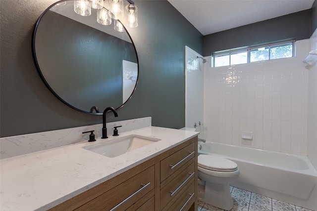 1526 Shadow Run, Weatherford, TX 76086 - bathroom featuring vanity, shower / bath combination, and tile patterned flooring