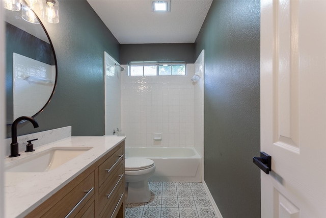 1526 Shadow Run, Weatherford, TX 76086 - full bath with vanity, tile patterned flooring, bathing tub / shower combination, and a textured wall