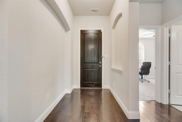 6159 Allatoona Rd, Fort Worth, TX 76179 - foyer featuring dark wood-type flooring and arched walkways