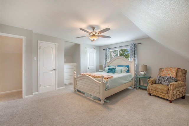 1202 Carroll Dr, Garland, TX 75041 - carpeted bedroom with ceiling fan and vaulted ceiling
