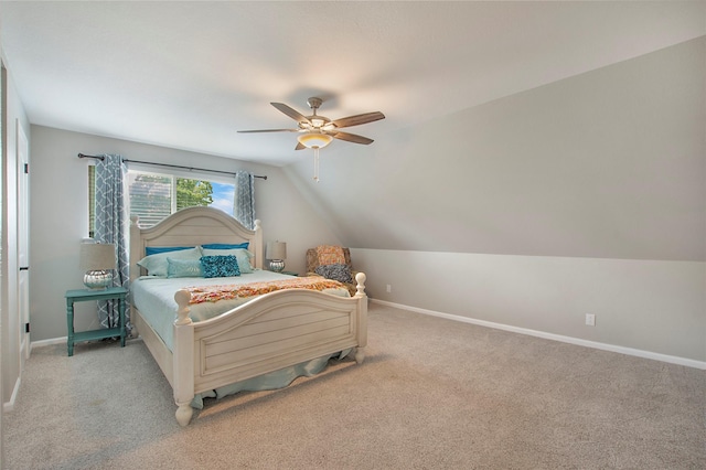 1202 Carroll Dr, Garland, TX 75041 - bedroom featuring carpet flooring, vaulted ceiling, and ceiling fan