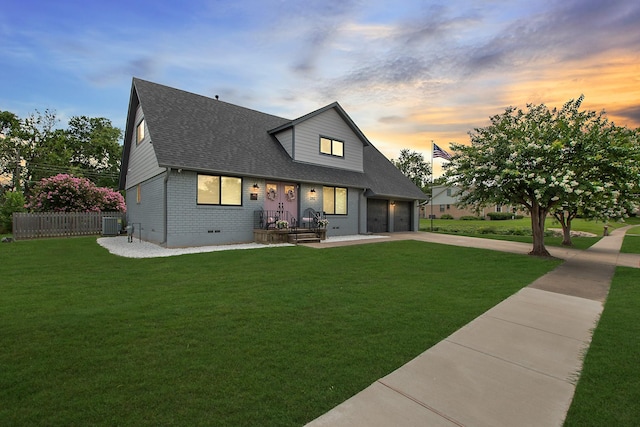 1202 Carroll Dr, Garland, TX 75041 - view of front of house with brick siding, crawl space, concrete driveway, roof with shingles, and an attached garage