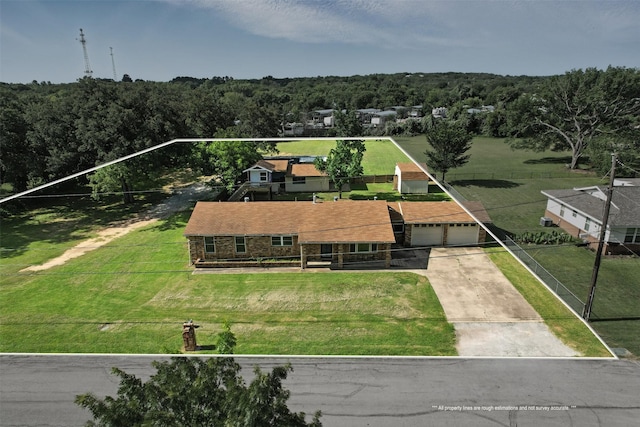 125 Sandra Dr, Azle, TX 76020 - view from above of property with property boundaries highlighted