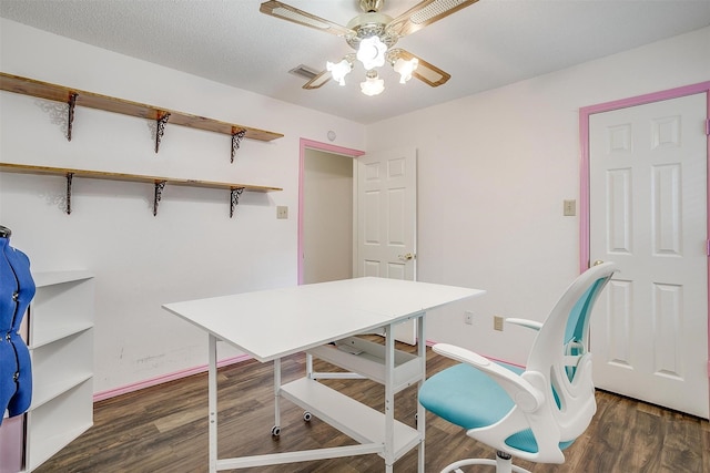 6824 Ridgewood Dr, North Richland Hills, TX 76182 - office space with a ceiling fan and wood finished floors