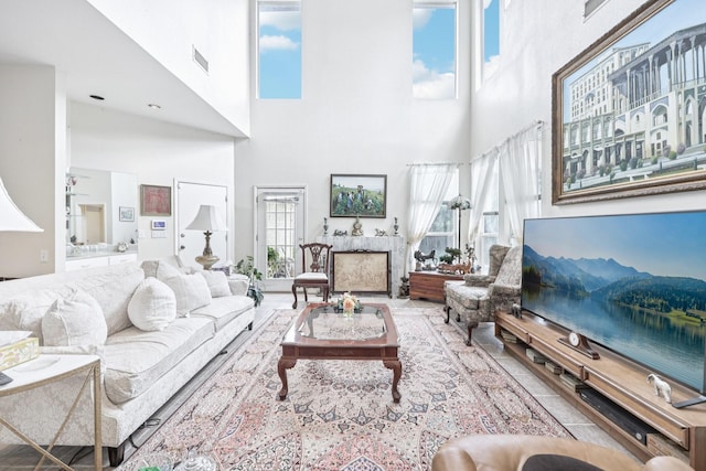 4653 Portrait Ln, Plano, TX 75024 - living area with a towering ceiling