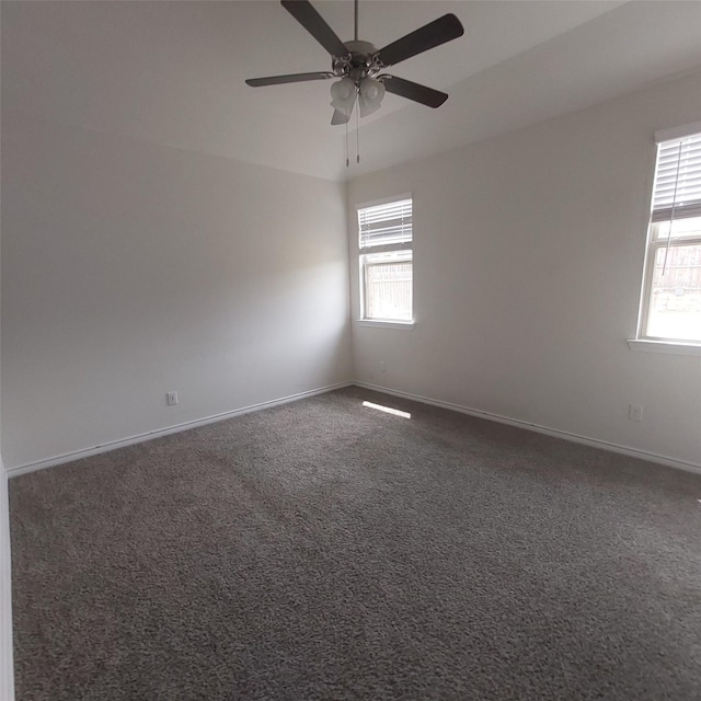 11305 Autry Ridge Ln, Aubrey, TX 76227 - unfurnished room featuring plenty of natural light, ceiling fan, and dark carpet