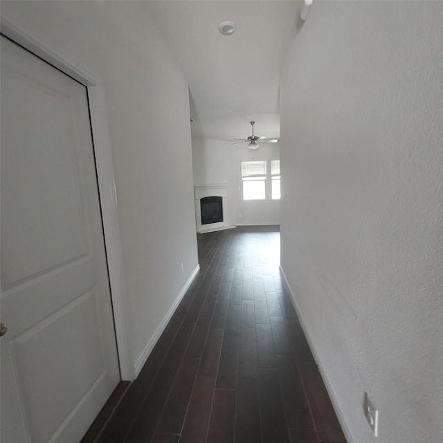 11305 Autry Ridge Ln, Aubrey, TX 76227 - corridor with dark wood-style flooring and baseboards