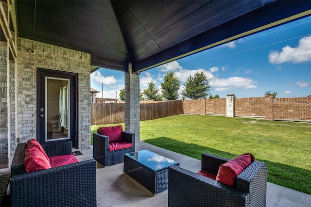 539 Curtiss Dr, Fate, TX 75087 - fenced backyard with an outdoor living space