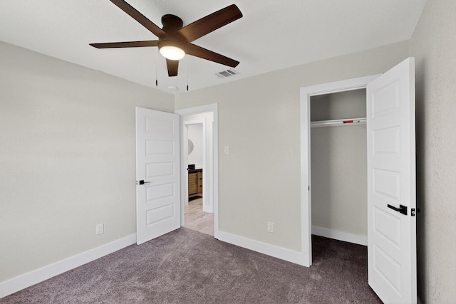 5612 Meadow Nest Dr, Dallas, TX 75236 - unfurnished bedroom featuring carpet floors, a closet, and a ceiling fan
