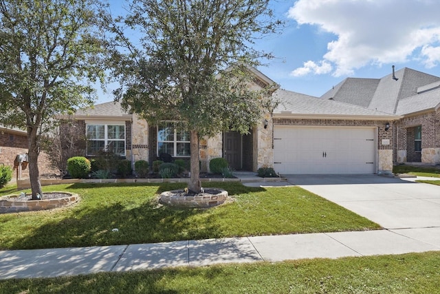 1129 Berrydale Dr, Northlake, TX 76226 - view of front of home featuring a garage, a front yard, driveway, and brick siding