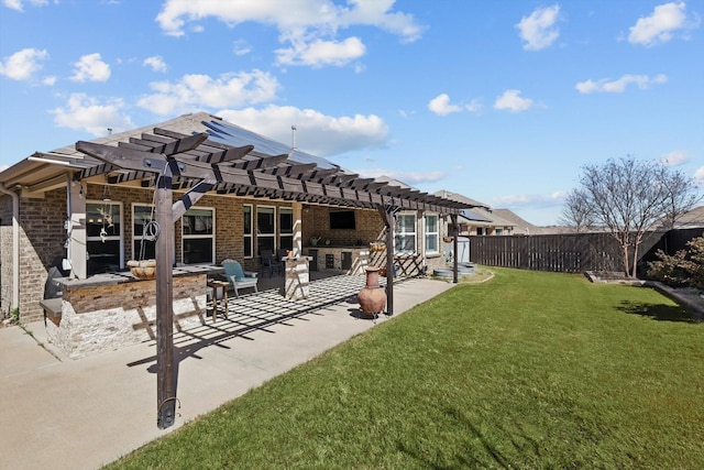 1129 Berrydale Dr, Northlake, TX 76226 - rear view of property featuring a pergola, brick siding, and a patio