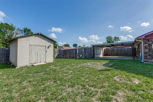 2314 Ember Lee Dr, Garland, TX 75040 - fenced backyard with a shed and a carport
