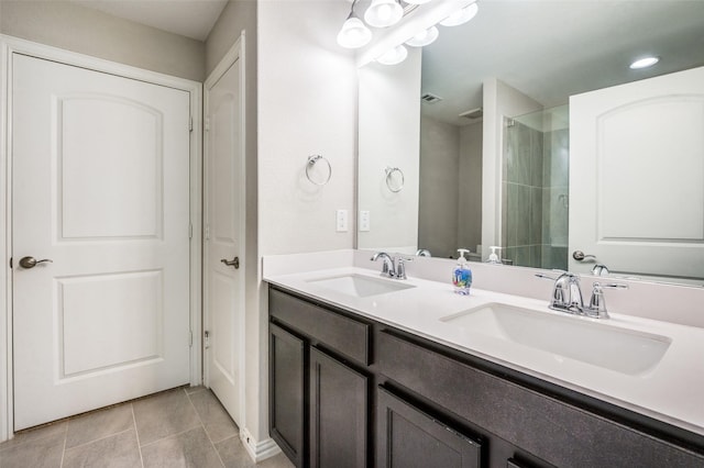 2111 Bentwater Ln, Frisco, TX 75036 - bathroom with double vanity and an enclosed shower
