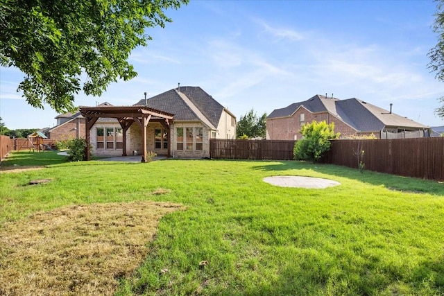 632 Fishback Cir, Plano, TX 75074 - fenced backyard featuring a pergola and a patio area