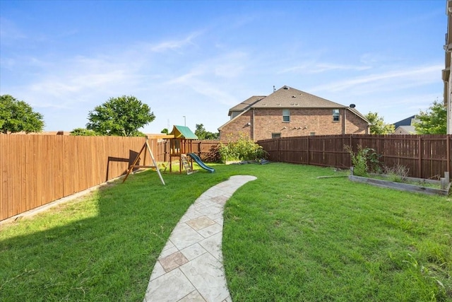 632 Fishback Cir, Plano, TX 75074 - fenced backyard featuring a playground