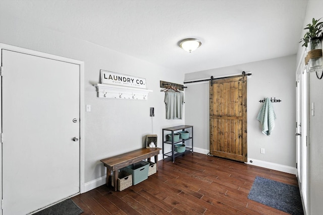1227 Eaton Ln, Grapevine, TX 76051 - foyer featuring wood finished floors and a barn door
