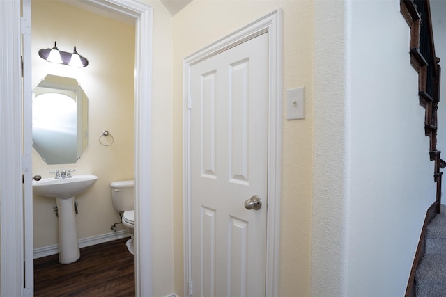 1220 Berkeley Dr, Burleson, TX 76028 - bathroom with toilet and wood finished floors