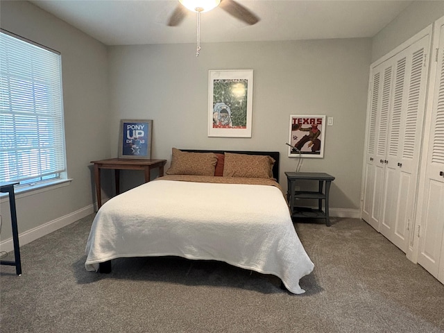5818 E University Blvd Unit 236, Dallas, TX 75206 - carpeted bedroom with a closet and a ceiling fan