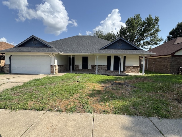 510 Betsy Ross Dr, Arlington, TX 76002 - view of front of home with brick siding, covered porch, and an attached garage