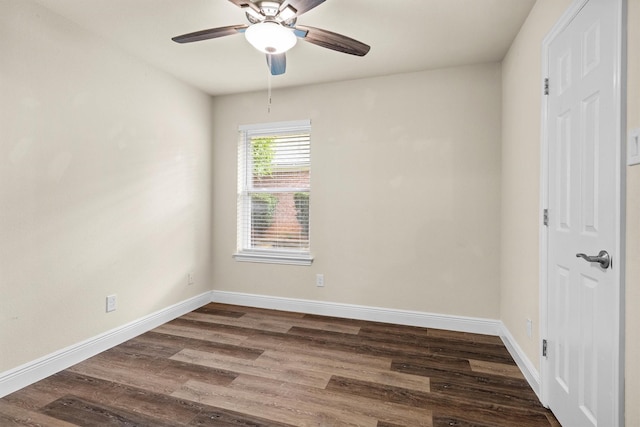 334 Pebblebrook Dr, Grapevine, TX 76051 - spare room with ceiling fan and dark wood-style floors
