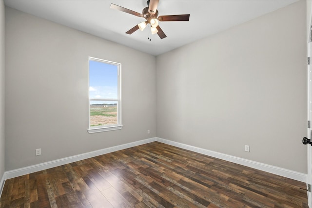 1955 Johnnie Dr, Springtown, TX 76082 - spare room with ceiling fan and dark wood finished floors