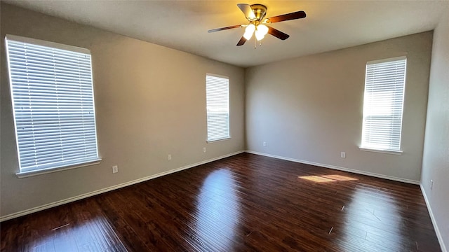 7811 Corona Ct, Arlington, TX 76002 - empty room featuring ceiling fan and dark wood-style floors