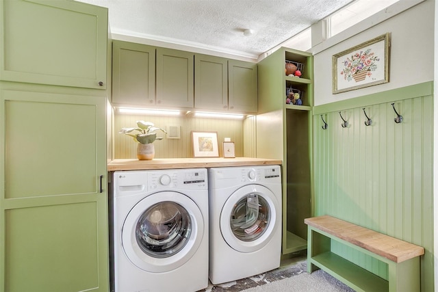 4913 Rutland Ave, Fort Worth, TX 76133 - laundry area with washer and clothes dryer and a textured ceiling