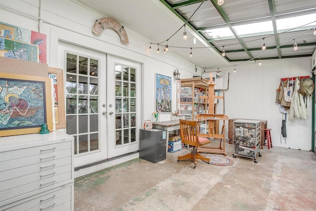 4913 Rutland Ave, Fort Worth, TX 76133 - office featuring french doors and concrete flooring