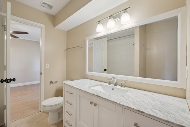 2709 S Hillbrier Cir, Plano, TX 75075 - full bathroom with vanity, ceiling fan, and tile patterned flooring