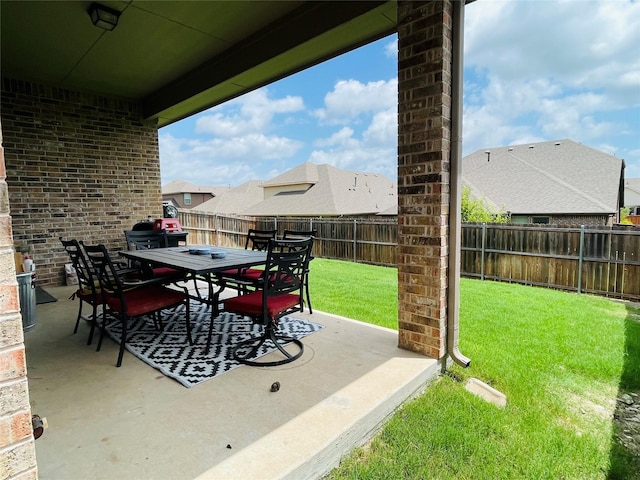 208 Mineral Point Dr, Aledo, TX 76008 - fenced backyard featuring a patio and outdoor dining area