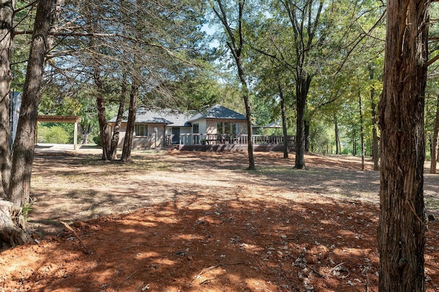 143 Shady Woods Ln, Denison, TX 75021 - view of yard featuring a wooden deck