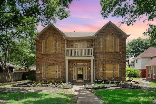 2248 Amy Ln, Plano, TX 75074 - view of front facade with a balcony and brick siding