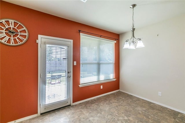 6600 Cascade Dr, Waco, TX 76712 - unfurnished dining area featuring plenty of natural light and a chandelier