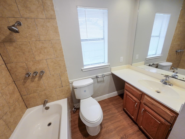 820 Via Madonna, Mesquite, TX 75150 - full bathroom with vanity, wood finished floors, and tub / shower combination