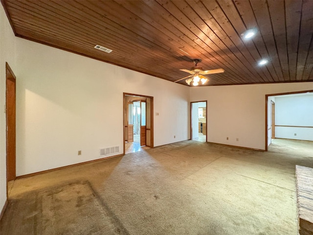 2006 Cornwall Ln, Sachse, TX 75048 - carpeted empty room featuring wood ceiling, ceiling fan, and recessed lighting