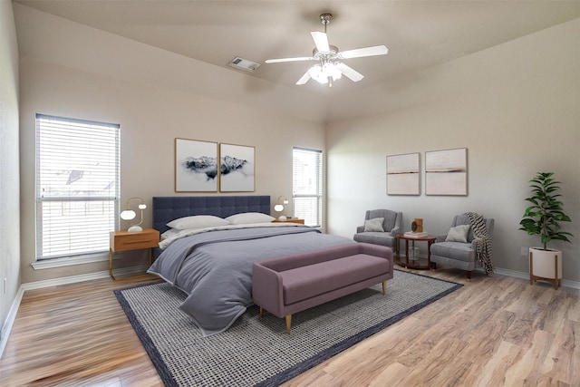 1201 Claire Ct, Burleson, TX 76028 - bedroom with light wood-style flooring and a ceiling fan