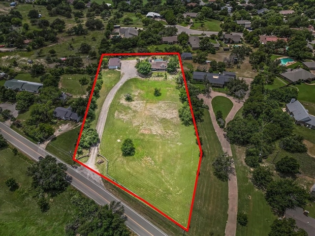 612 W Park Ave, Weatherford, TX 76086 - aerial view of residential area with property boundaries highlighted