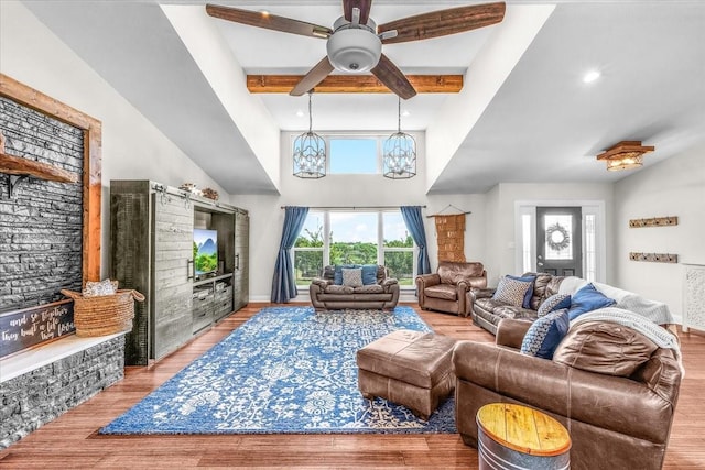 612 W Park Ave, Weatherford, TX 76086 - living room featuring wood finished floors, ceiling fan, and recessed lighting