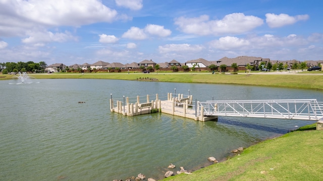 1813 Drover Creek Rd, Aubrey, TX 76227 - dock area featuring a residential view, a yard, and a water view