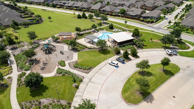 1813 Drover Creek Rd, Aubrey, TX 76227 - aerial view of residential area with a pool